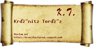Kránitz Teréz névjegykártya